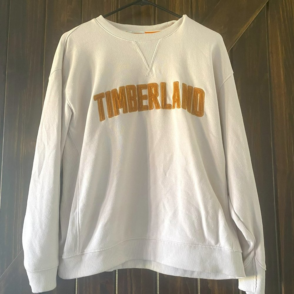 Women's Cream Timberland Crew Neck Size Small